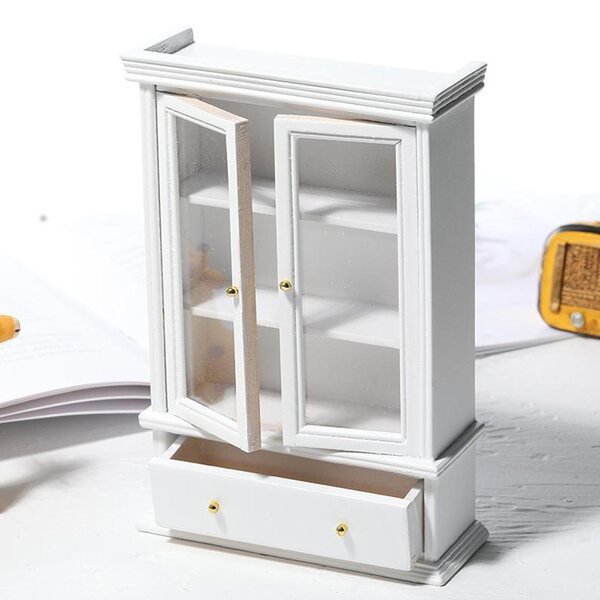 Holzminiatur 1:12 Küchenschrank mit Doppeltür für Puppenhaus
