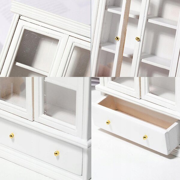 Holzminiatur 1:12 Küchenschrank mit Doppeltür für Puppenhaus