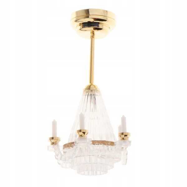 Lustre métallique miniature 1:12 pour salon et salle à manger de maison de poupée
