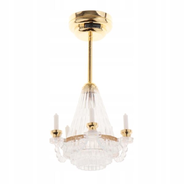 Lustre métallique miniature 1:12 pour salon et salle à manger de maison de poupée