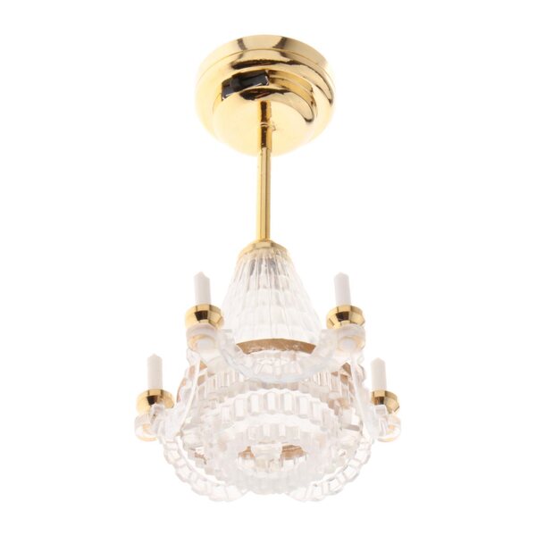 Lustre métallique miniature 1:12 pour salon et salle à manger de maison de poupée