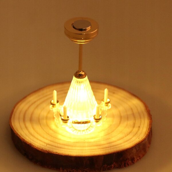 Lustre métallique miniature 1:12 pour salon et salle à manger de maison de poupée