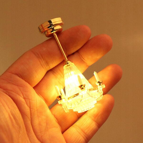 Lustre métallique miniature 1:12 pour salon et salle à manger de maison de poupée