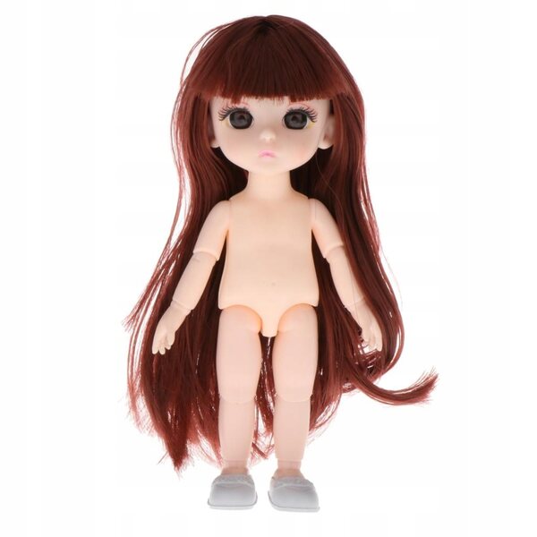 Corpo BJD per Bambola 16cm con 13 Giunti Mobili e Pelle Bianca