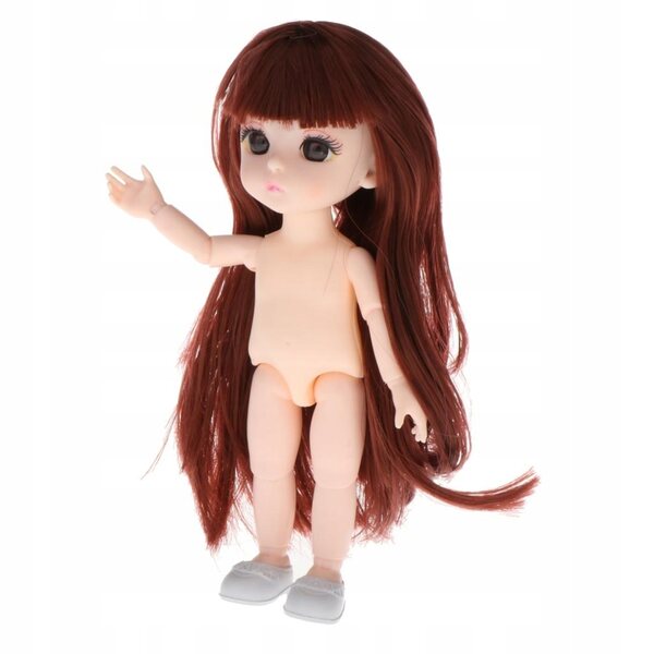 Corpo BJD per Bambola 16cm con 13 Giunti Mobili e Pelle Bianca