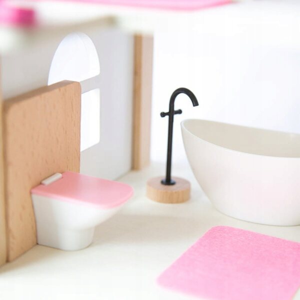 Casa delle bambole in legno Habarri 37,5 cm con mobili e accessori