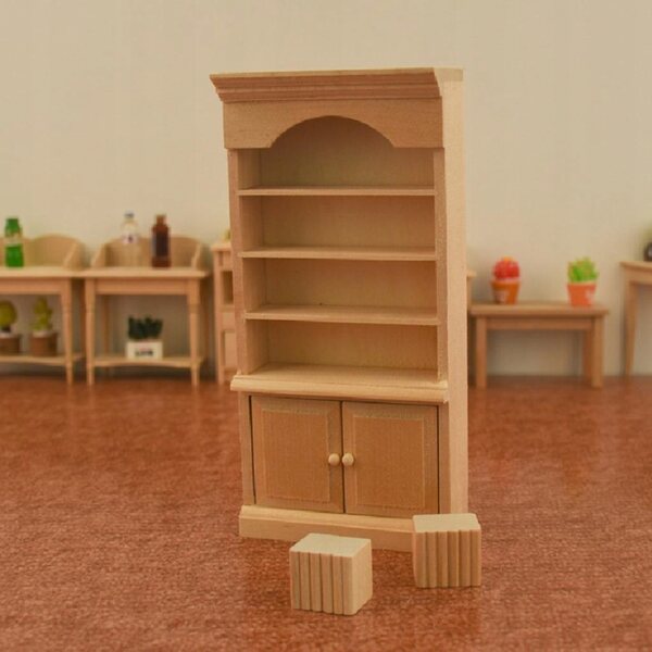 1:12 Miniatur-Bücherregal aus Holz für umweltfreundliche KingLine-Puppenhäuser