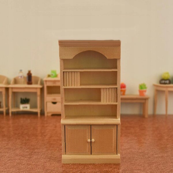 1:12 Miniatur-Bücherregal aus Holz für umweltfreundliche KingLine-Puppenhäuser