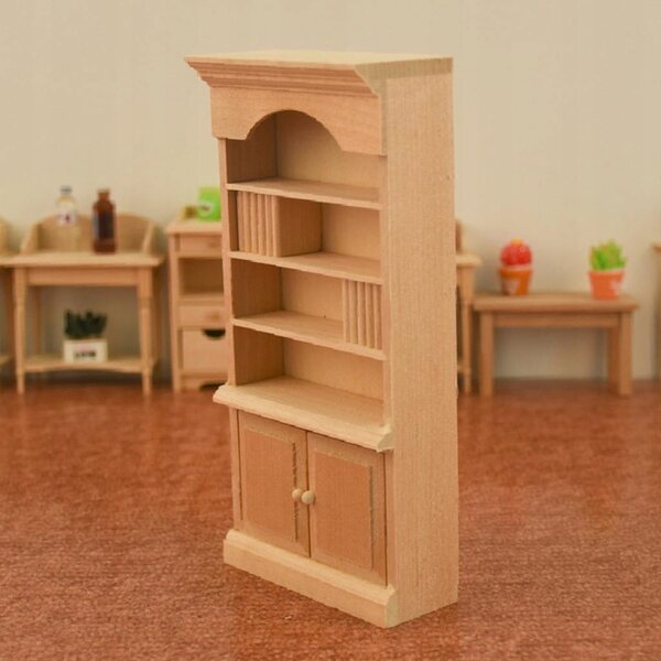 1:12 Miniatur-Bücherregal aus Holz für umweltfreundliche KingLine-Puppenhäuser