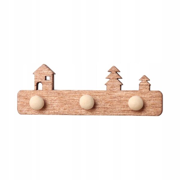 1/12 Puppenhaus Holz Kleiderhaken Miniatur Braun