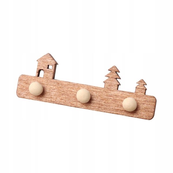 1/12 Puppenhaus Holz Kleiderhaken Miniatur Braun