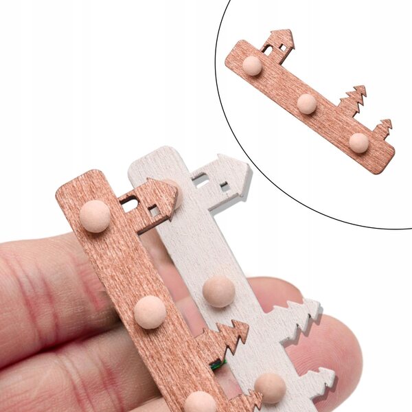 1/12 Puppenhaus Holz Kleiderhaken Miniatur Braun