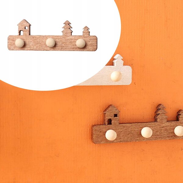 1/12 Puppenhaus Holz Kleiderhaken Miniatur Braun
