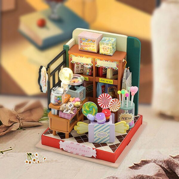 DIY Miniatura Casa delle Bambole in Legno con Luci LED e Accessori Completi