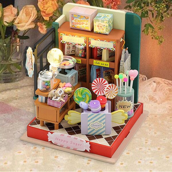 DIY Miniatura Casa delle Bambole in Legno con Luci LED e Accessori Completi