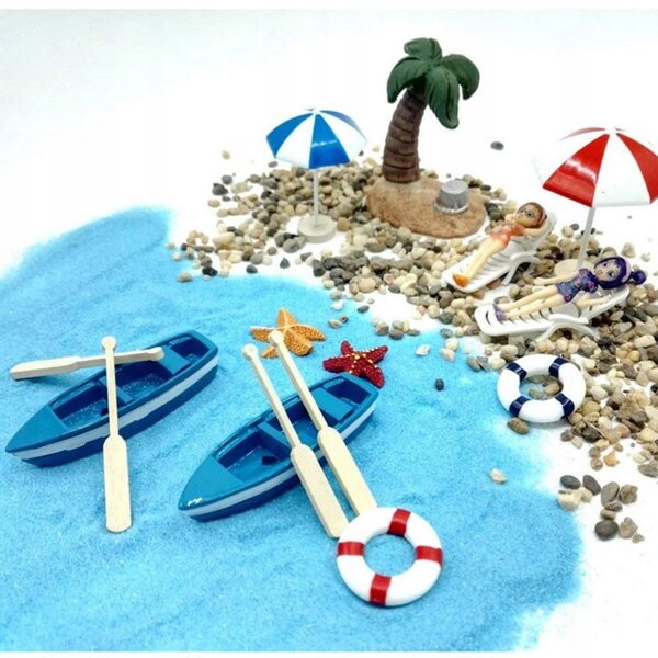 Miniatuur houten strandaccessoireset voor poppenhuis 1:12