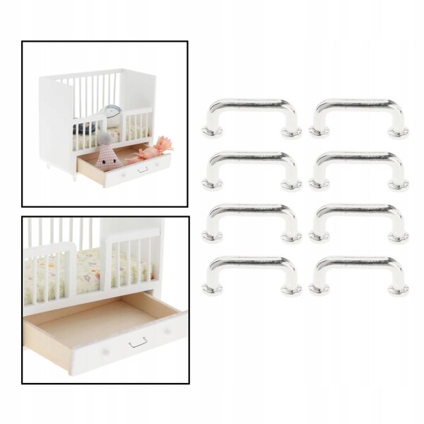 1:12 Mini-Metallgriffe für Möbel und Puppen, 8 Stück, widerstandsfähig und einfach zu montieren