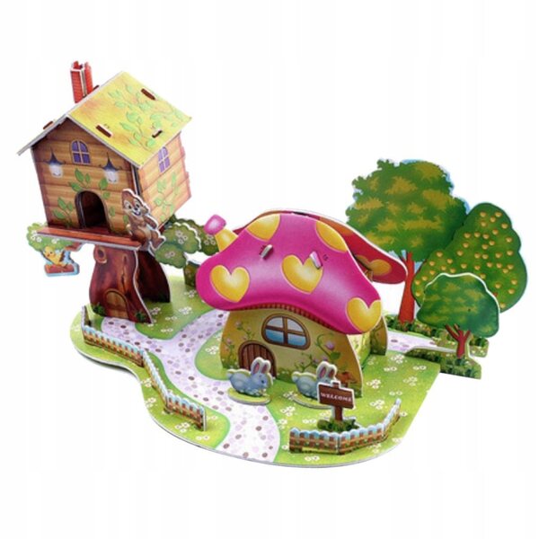 3D-Puzzle für Kinder, Pilzhaus, Lernspielzeug zum Zusammenbauen