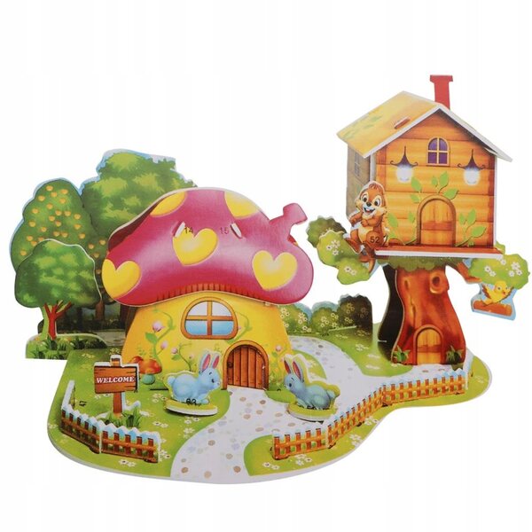 3D-Puzzle für Kinder, Pilzhaus, Lernspielzeug zum Zusammenbauen