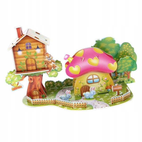 3D-Puzzle für Kinder, Pilzhaus, Lernspielzeug zum Zusammenbauen