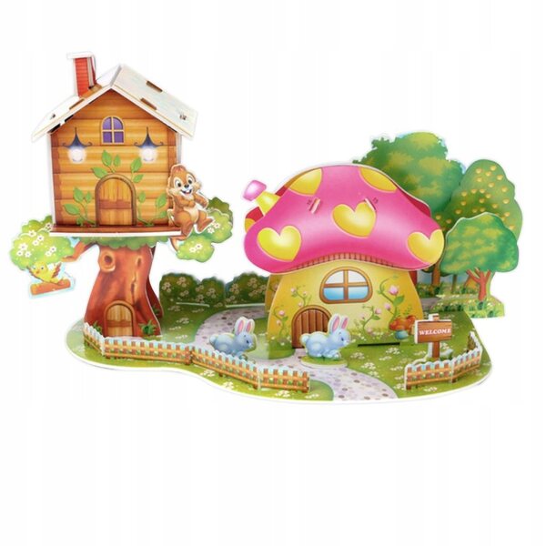 3D-Puzzle für Kinder, Pilzhaus, Lernspielzeug zum Zusammenbauen