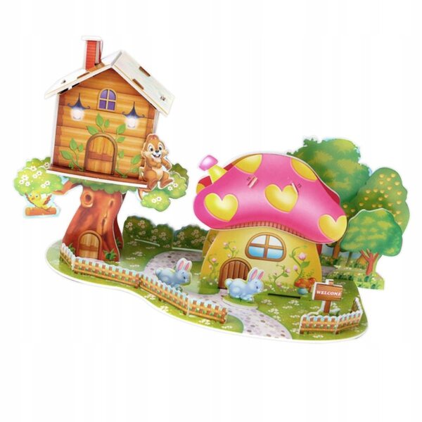 3D-Puzzle für Kinder, Pilzhaus, Lernspielzeug zum Zusammenbauen