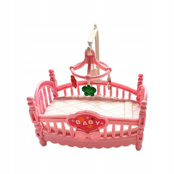 Mini letto a castello e cavallo in legno per casa delle bambole, set arredamento