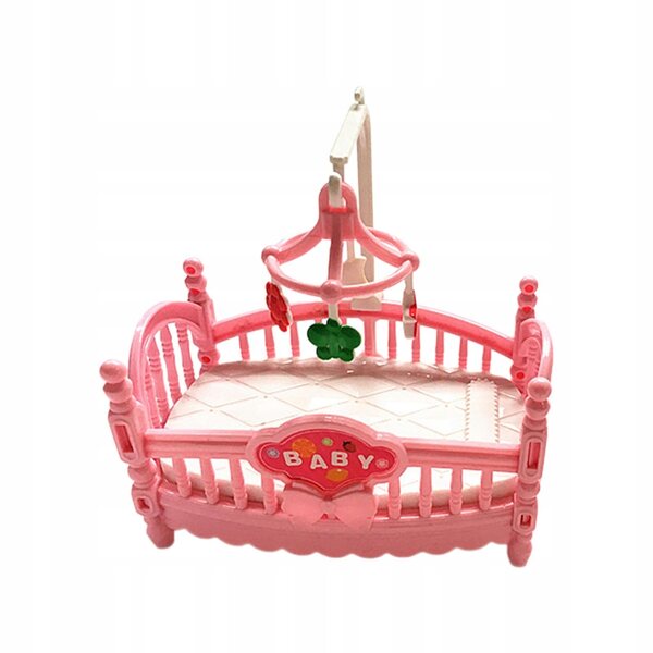 Mini letto a castello e cavallo in legno per casa delle bambole, set arredamento