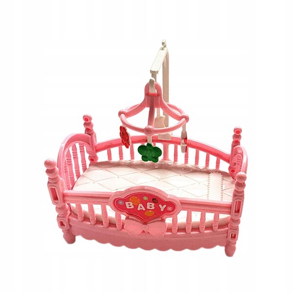 Mini letto a castello e cavallo in legno per casa delle bambole, set arredamento
