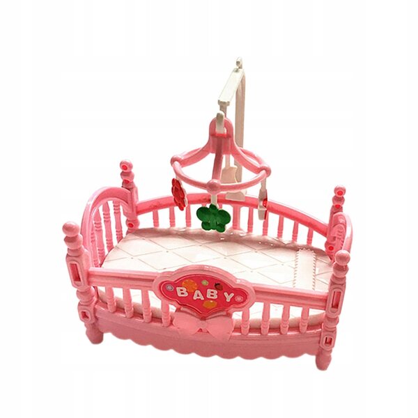 Mini letto a castello e cavallo in legno per casa delle bambole, set arredamento