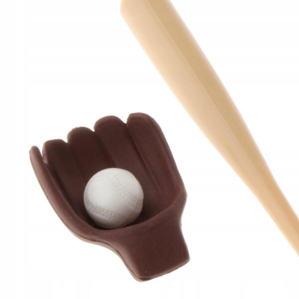 Baseball-Miniaturen: 3-teiliges Set für Puppenhaus 1:12 Schläger-Ball-Handschuh