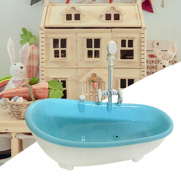 Casa per Bambole Vasca Miniatura Blu Accessorio per Bambole 30 cm