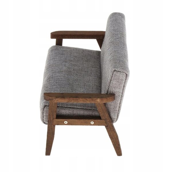 Mini Sofa Love Seat 1:12 für Puppenhaus – Graue Miniaturmöbel