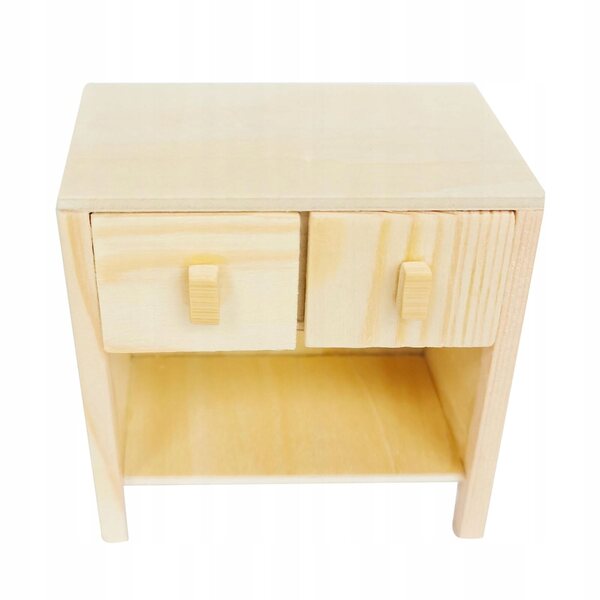 1:12 Puppenhaus Mini-Holzschreibtisch mit 2 Schubladen unbemalt