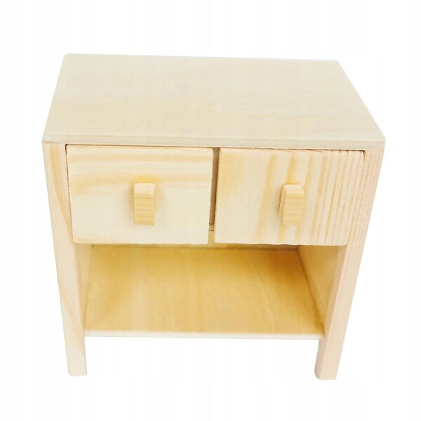 1:12 Puppenhaus Mini-Holzschreibtisch mit 2 Schubladen unbemalt