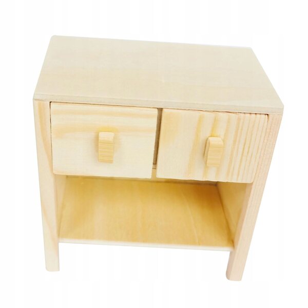 1:12 Puppenhaus Mini-Holzschreibtisch mit 2 Schubladen unbemalt
