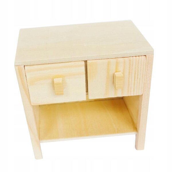 1:12 Puppenhaus Mini-Holzschreibtisch mit 2 Schubladen unbemalt