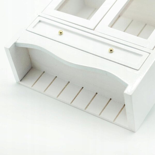 Miniatura armadio bianco in legno per casa delle bambole scala 1:12
