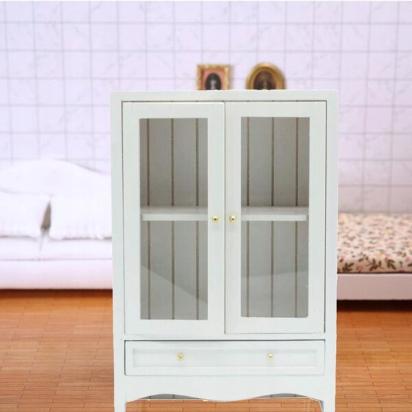 Miniatura armadio bianco in legno per casa delle bambole scala 1:12