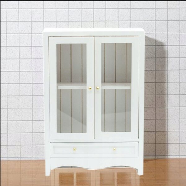 Miniatura armadio bianco in legno per casa delle bambole scala 1:12