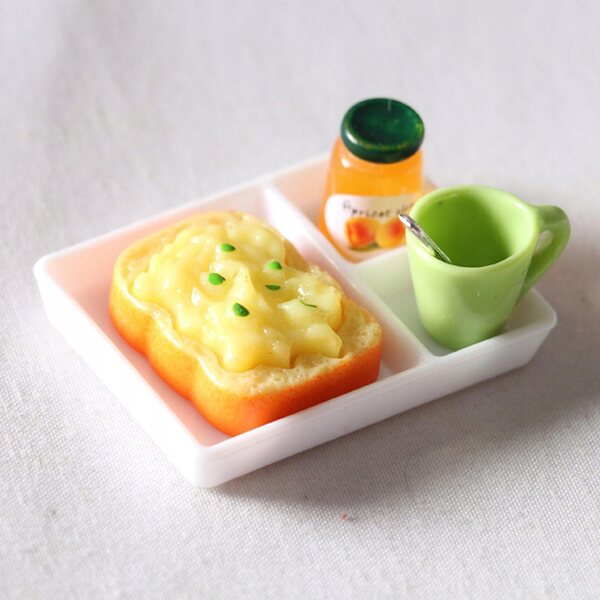 Hartes Frühstück mit Marmeladen-Puppenhausminiaturen 1:12 aus Harz