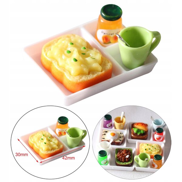Hartes Frühstück mit Marmeladen-Puppenhausminiaturen 1:12 aus Harz