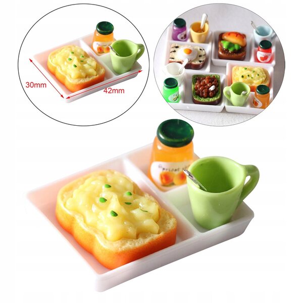 Hartes Frühstück mit Marmeladen-Puppenhausminiaturen 1:12 aus Harz