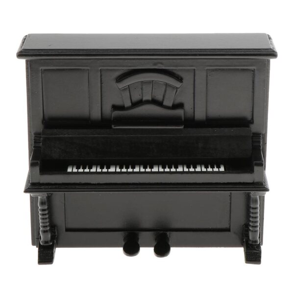 Miniatur-Forepiano-Holzmodell 1:12 für Puppenhaus Schwarz