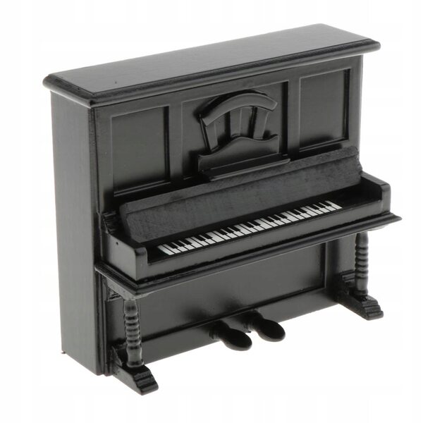 Miniatur-Forepiano-Holzmodell 1:12 für Puppenhaus Schwarz