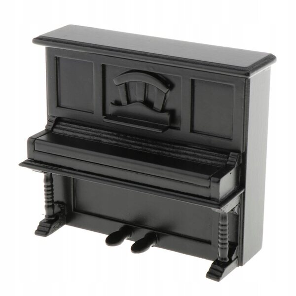 Miniatur-Forepiano-Holzmodell 1:12 für Puppenhaus Schwarz