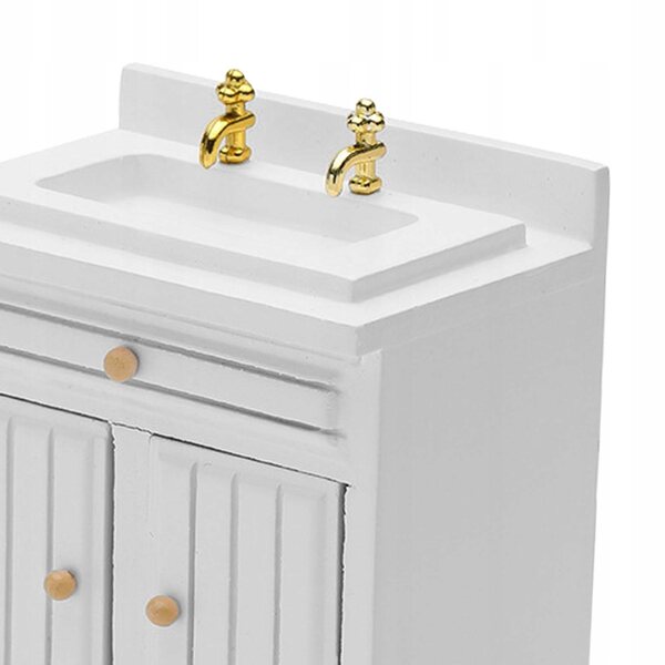 Miniatuur aanrecht 1:12 voor poppenhuis in berkenhout