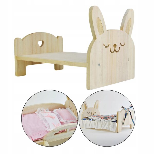 Mini casa per bambole in legno scala 1:6 con lettino decorativo per cameretta