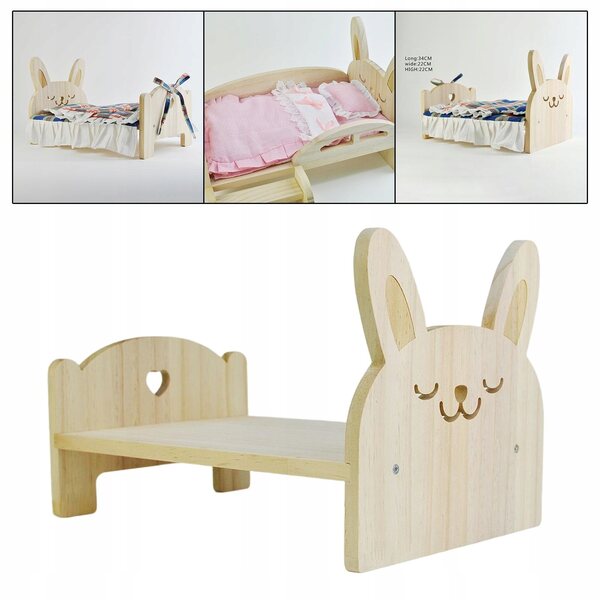 Mini casa per bambole in legno scala 1:6 con lettino decorativo per cameretta