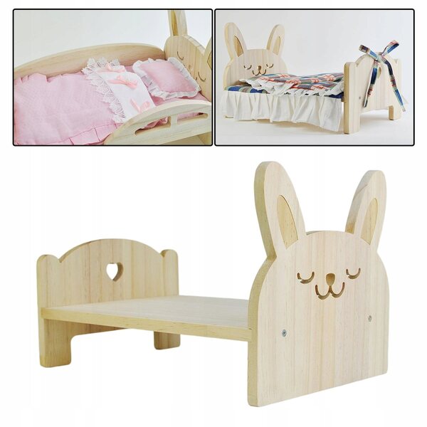 Mini casa per bambole in legno scala 1:6 con lettino decorativo per cameretta